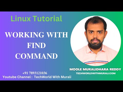Working with find command in Linux -TechWorld with Murali -Moole Muralidhara Reddy - Linux Tutorial