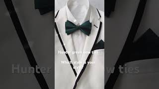 Hunter green satin shiny pre-ties men’s bow ties for tuxedo. #bowtie #mensfashion #tie #formalwear Hunter green satin shiny pre-ties men’s bow ties for tuxedo. #bowtie #mensfashion #tie #formalwear