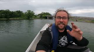 The Maiden Voyage Dyer's Grumman. Christopher Dyer trying new boat Sport canoe 15ft,.