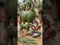 A Cow Made from Leaves – Unbelievable Art Patton Se Bani Gai#woodstatue #shortvideo