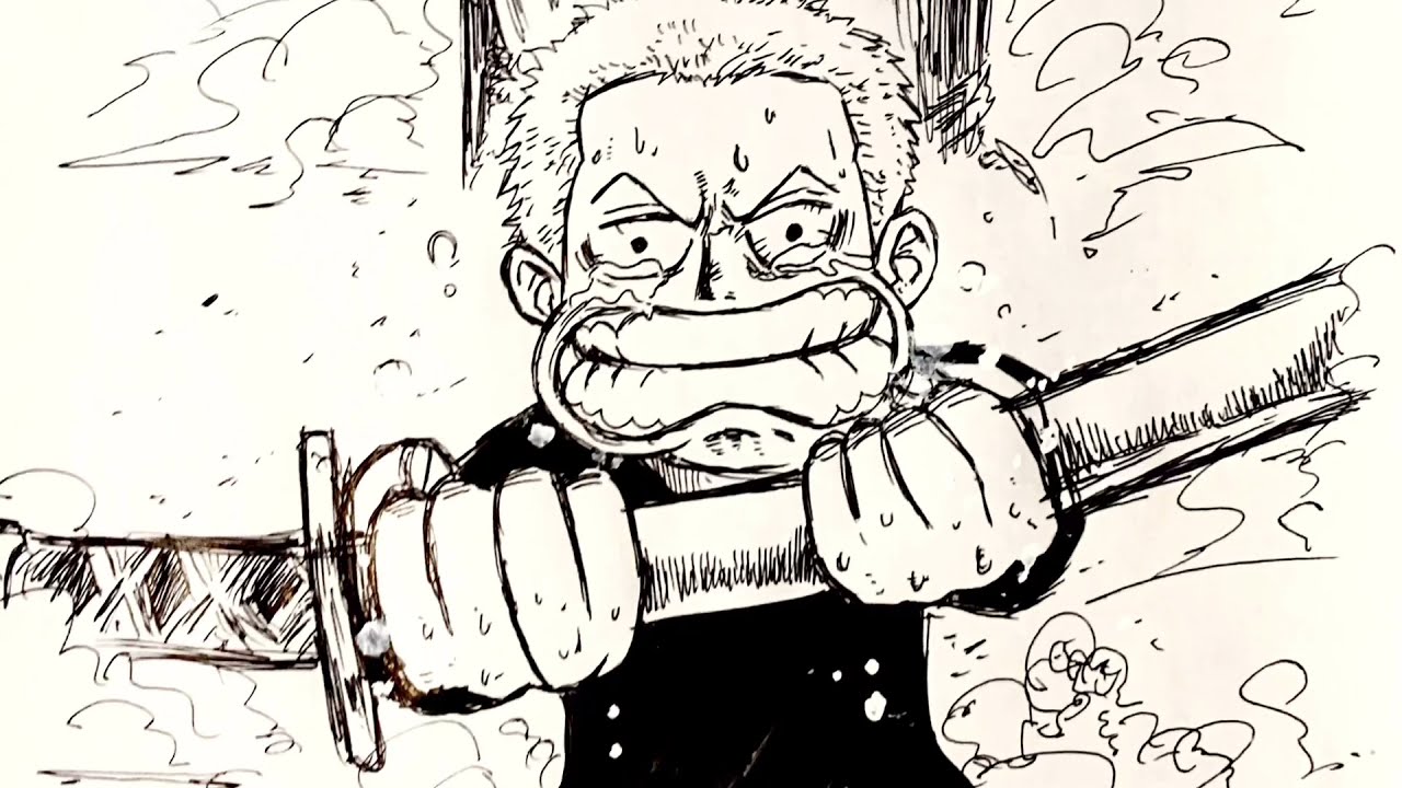 One Piece ゾロの過去を一発描き Drawing Zoro Youtube
