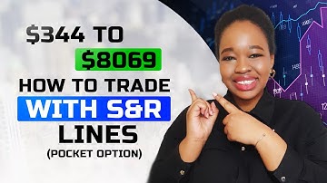 SUPPORT AND RESISTANCE LINES BINARY OPTIONS TRADING STRATEGY (Pocket Option $344 to $8069)