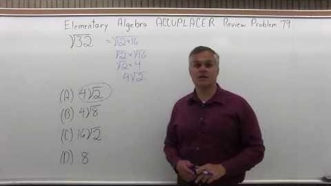 ACCUPLACER Review: Elementary Algebra Problem 79 - Mathematics with Dan Avedikian