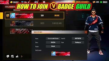 how to join v badge guild in free fire  | youtuber ka guid kayshe join kare  | youtuber guild join