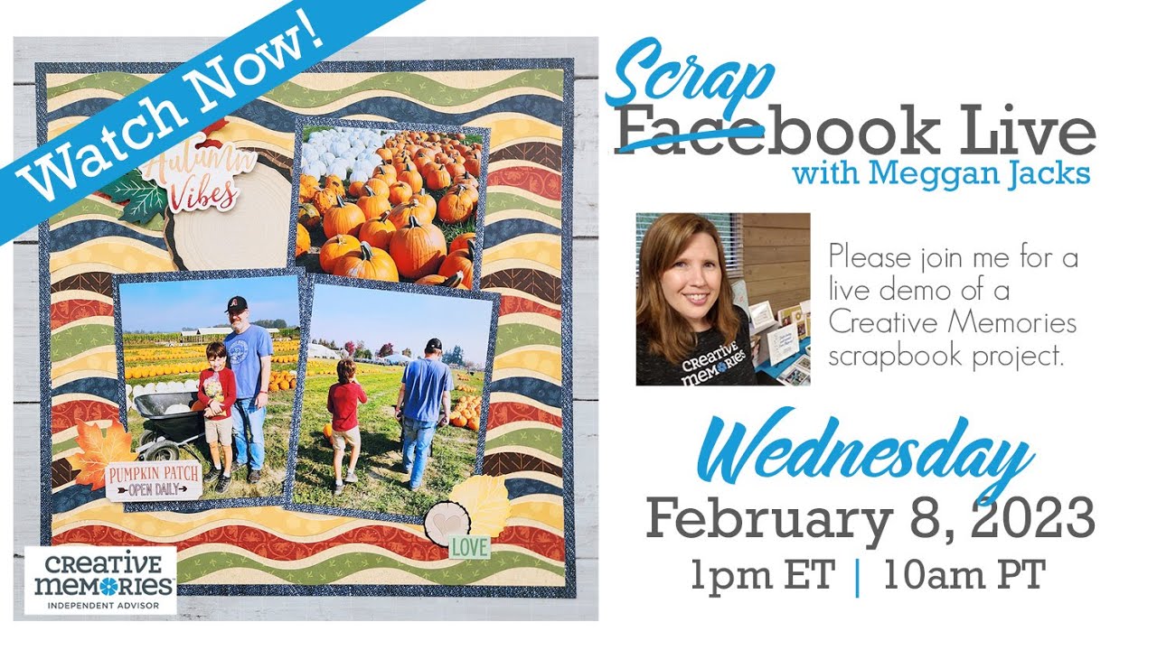 Wavey Autumn Layout - Scrapbook Live with Meggan February 8, 2023