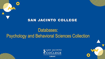 Databases: Psychology and Behavioral Science