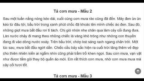 Tả cơn mưa// Văn tham khảo lớp 5