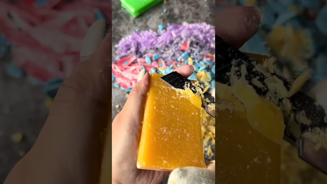 This Colorful Giant Soap Is So Satisfying #SoapCarving #SoapCutting #ASMR #Satisfying