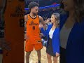 Surprising Courtside Moment! Star Player Interrupted by Shouting Fan During Post-Game Interview #NBA