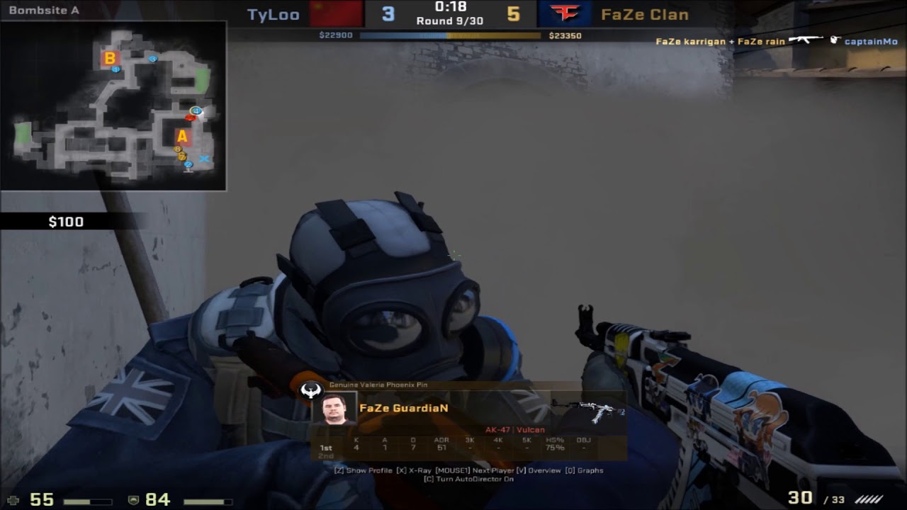 POV - Guardian (FaZe)(22-11) vs TyLoo / inferno / EPICENTER 2017 Wild Card Qualifier