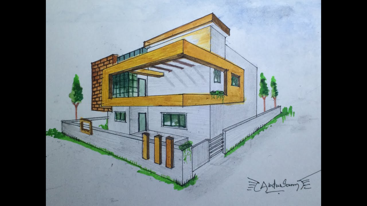 Premium Photo | Luxury house architecture drawing sketch plan blueprint