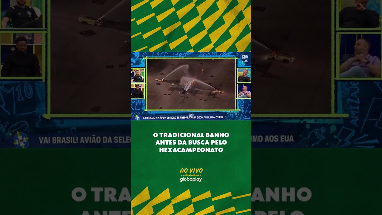 O BATISMO DA SELEÇÃO! VEIO AÍ O BANHO NO AVIÃO A CAMINHO DA COPA DO MUNDO! | #shorts | PANELA SPORTV