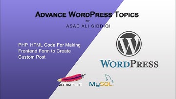 Advance Topic Part 1: PHP, HTML Code For Making Frontend Form to Create Custom Post