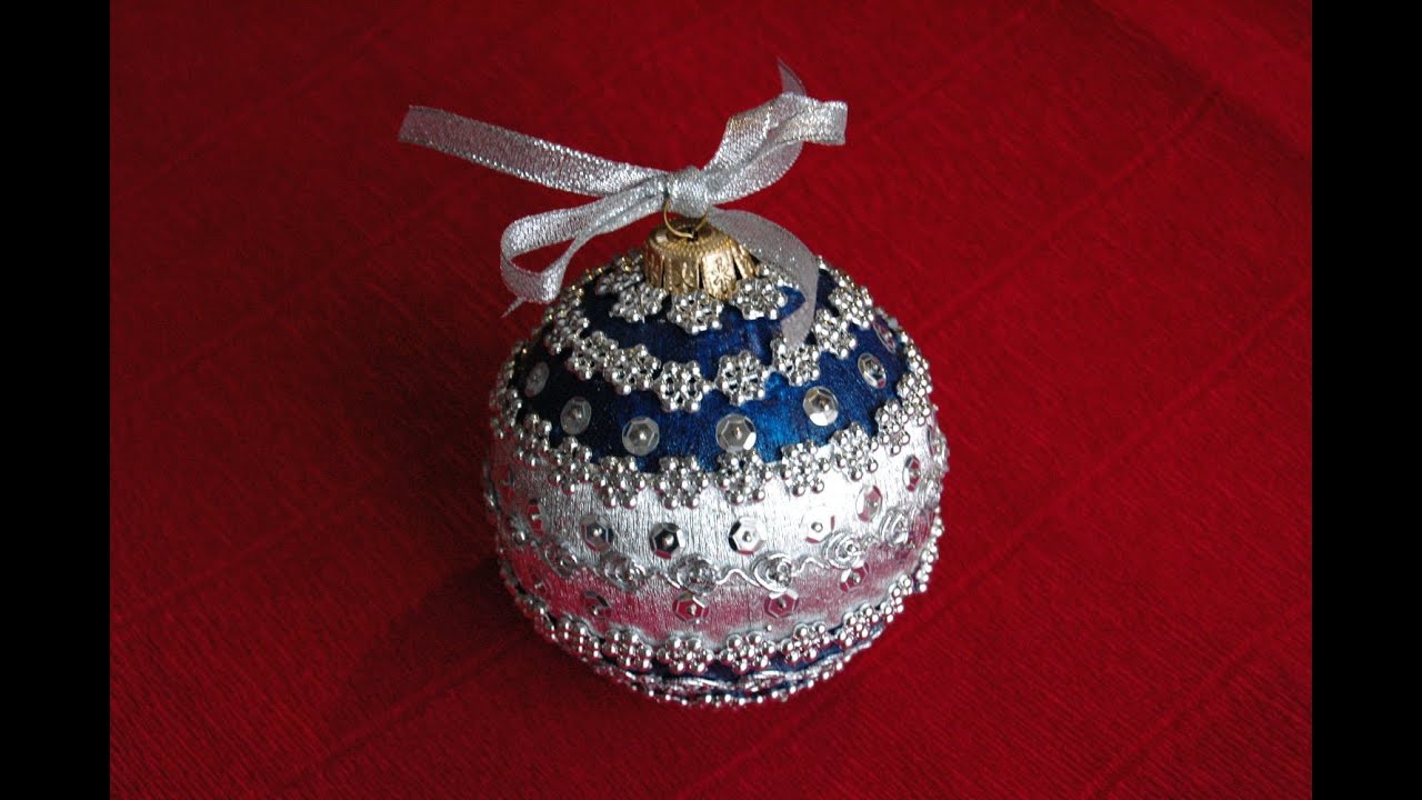 How to make Christmas  ball  ornament  DIY  YouTube