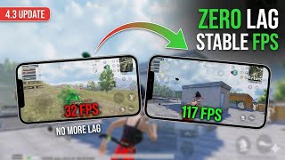 BGMI 4.3 UPDATE 120 Fps unlock ⚡ | iPhone Feel Gameplay😱 | Lag Fix 100% Working 2GB-8GB RAM🔥