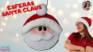 🔴Aprende Como Hacer ESFERAS SANTA CLAUS, Fácil y Económico Con Arte en Tus Manos CLIP CARITAS