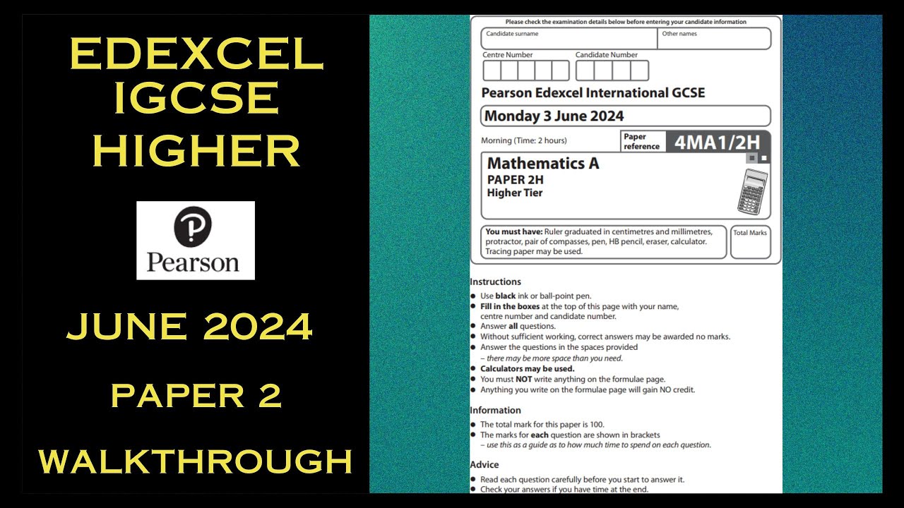 Edexcel International GCSE Maths Higher - June 2024 - Paper 2 - Worked ...