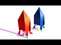 Paper rocket flying - Origami toy antistress