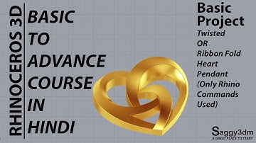 Rhino Project in Hindi - How to create Twisted/Ribbon Fold Heart Pendant (only Rhino Commands Used)