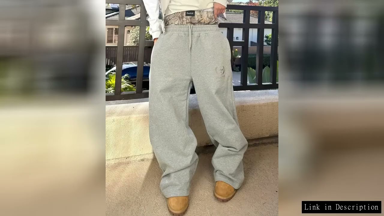 Double-cuff women's casual pants patchwork high-waisted design retro straight-leg sweatpants Korean