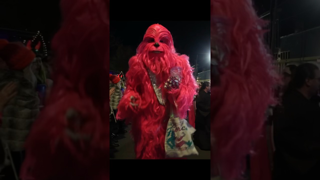We all get excited seeing Pink Chewbacca dancing in our streets during Mardi Gras! 