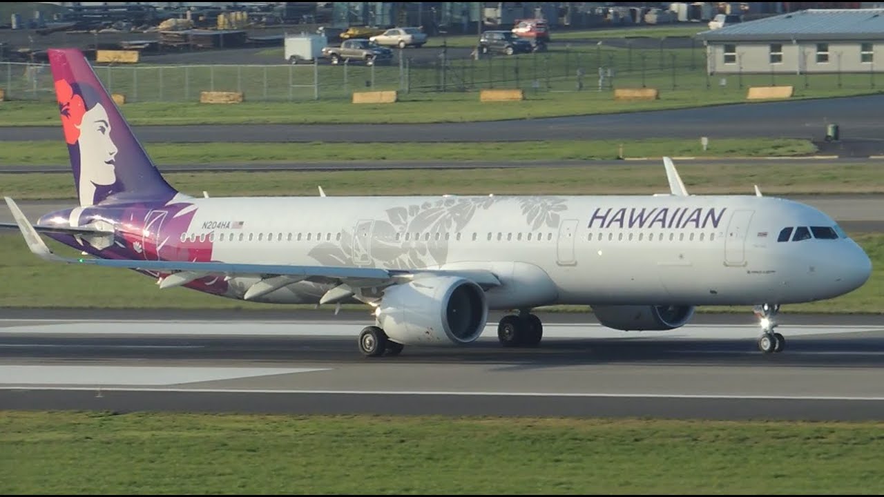 Hawaiian Airlines Airbus A321-271N [N204HA] takeoff from PDX HA39 OGG