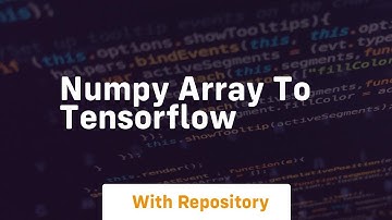 numpy array to tensorflow