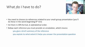 Annotated Bibliography assignment video example