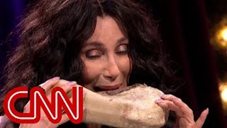 Cher eats cow tongue after avoiding the question about Trump