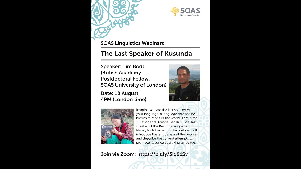 The last speaker of Kusunda | SOAS University of London