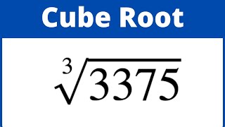 Find the Cube root of 3375 without a Calculator-Includes Prime Factorization