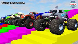 Monster Truck Transport on Triple Flatbed Trailer – BeamNG Monster Beasts #383 screenshot 3