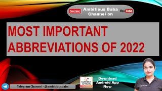 IMPORTANT ABBREVIATIONS  2022 II CHECK NOW