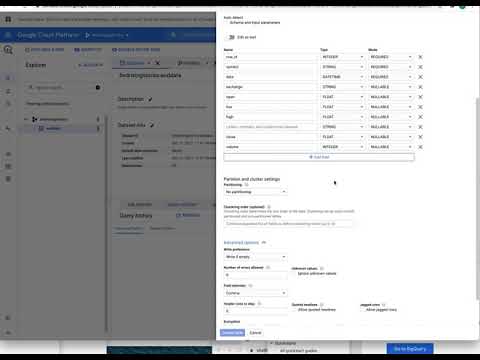 GCP Create BigQuery Schema permitting NULL data schema