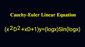 (x^2D^2+xD+1)y=(logx)Sin(logx) #CauchyEulerLinearEquation L919