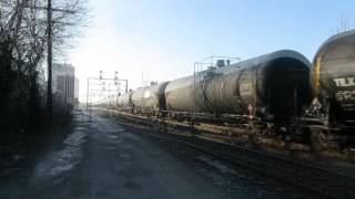 Foreign Power: CSX 3148 Leads An Eastbound Oil Train On CP's North Toronto Subdivision