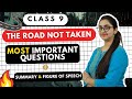The Road Not Taken Class 9 | Important Questions | Summary | Figure of speech | Robert Frost | CBSE