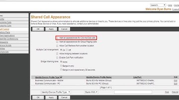 Modify Shared Call Appearance