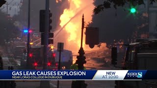 Gas leak leads to explosion near Loras College in Dubuque, one firefighter hurt