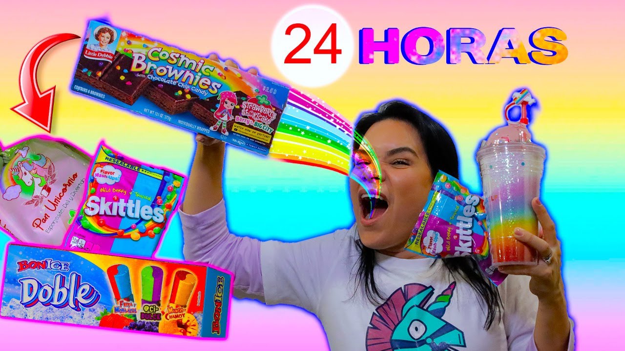 24 HORAS COMIENDO ARCOIRIS DE TODOS LOS COLORES | AnaNANA TOYS
