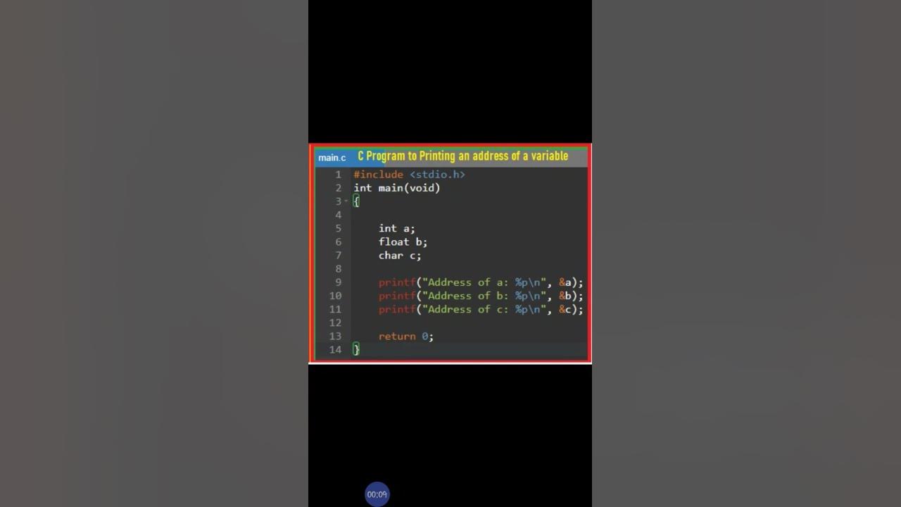 c-program-for-first-year-students-find-address-of-a-variable-youtube