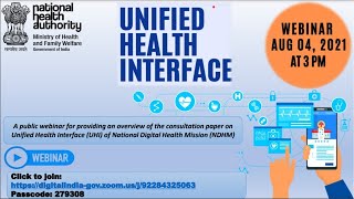 NDHM Public Webinar on Unified Health Interface consultation paper screenshot 5