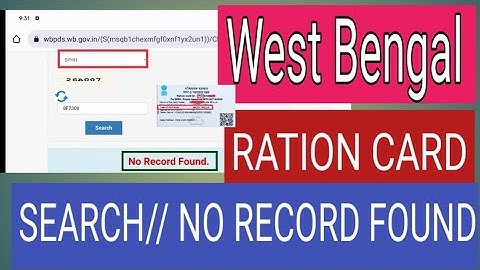 West Bengal ration card,no record found