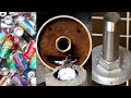Recycling cans  to make plastic extrusion filters; aluminum casting at home