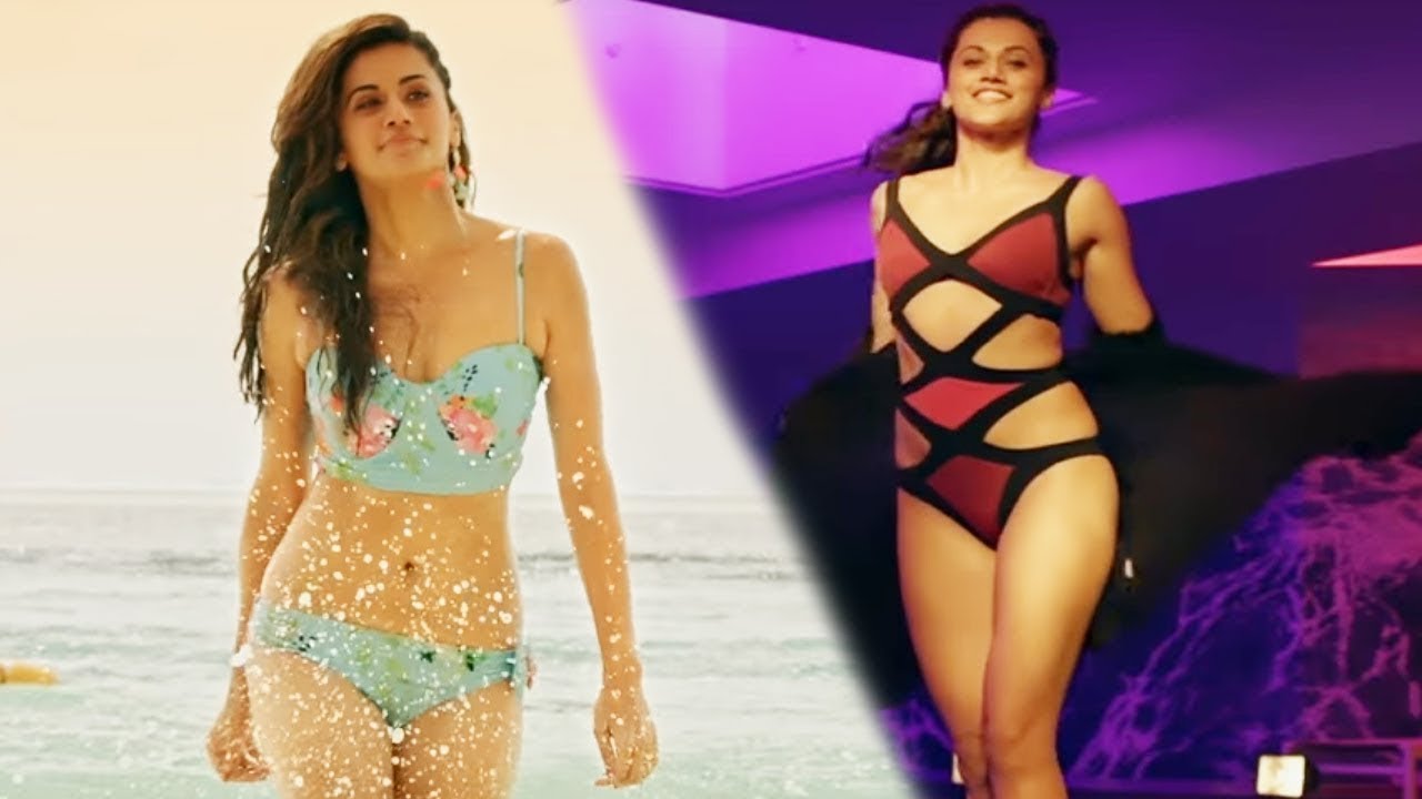 Taapsee Pannu Hot Bikini Scenes Judwaa 2 Kissing Scenes Sexy Back