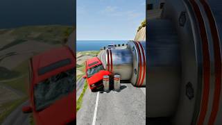 Cars _ Van vs Giant Pit Bollards Crash - BeamNG.drive#beamngdrive #beamng #ai #viralvideo