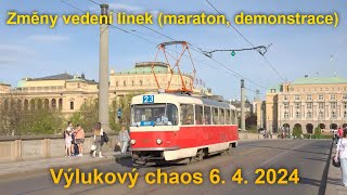 Změněné trasy velké části tramvajových linek v Praze, 6.4.2024 | 8K HDR