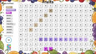 Word Search Challenge | Train Your Brain with Word Matrix 🧠 | Fruits Word Puzzle Reveal screenshot 4