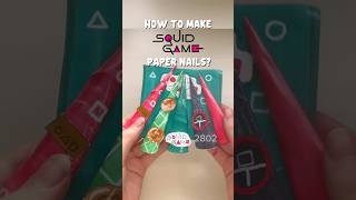 Squid Game Paper Nails  Tutorial squidgame tutorial papernails asmr diy