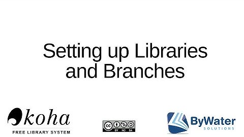 Setting up Libraries and Branches in Koha